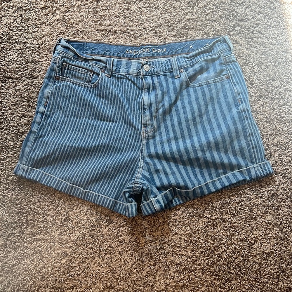 Striped blue Jean shorts size 16